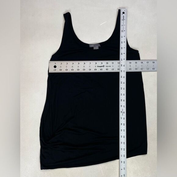 Vince Asymmetrical Knotted Hem Scoop Neck Tank Top Women Medium Black - Picture 6 of 6